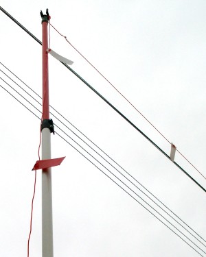 Guardian Goalposts System hazard delineator for avoiding danger and overhead electric power lines available at Blakedale