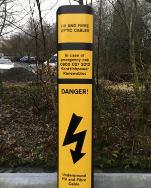 Cable Route Information Marker Post for Fibre Optic Underground Danger available at Blakedale 