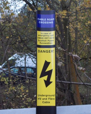 Cable Route Information Marker Post for Fibre Optic Underground Danger available at Blakedale in Blue