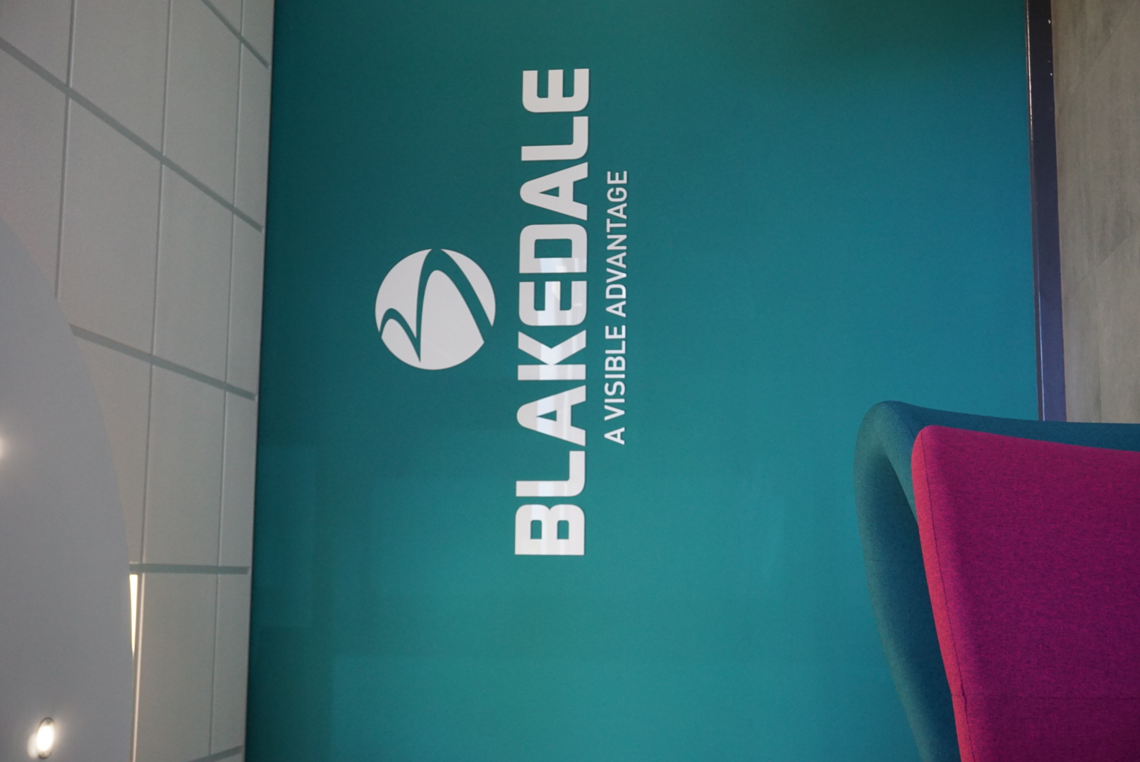 Blakedale logo on the head office wall