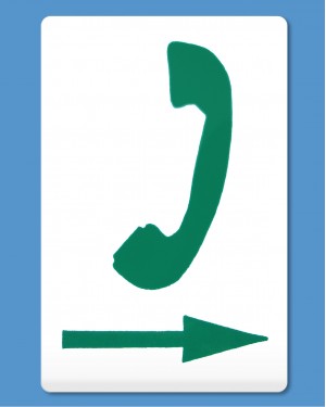 Phone direction sign adhesive sticker green