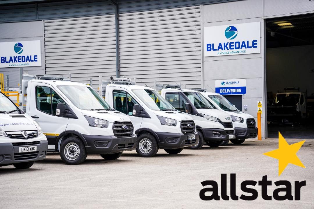 Blakedale traffic management vehicles with allstar fuel card logo