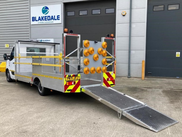 Pic 14 3.5t Low Bodied Traffic Management Vehicles with Rear Ramp and LP13 Light Arrow