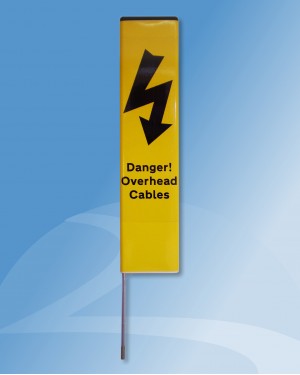Information Post in Yellow Type 8B to inform of Danger Overhead Cables