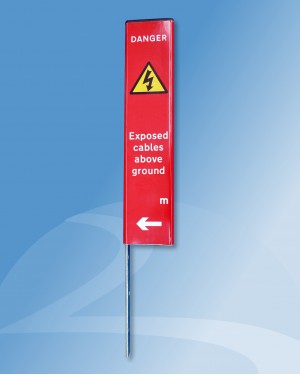 Information Post Red Type 8B to inform of Danger Exposed Cables