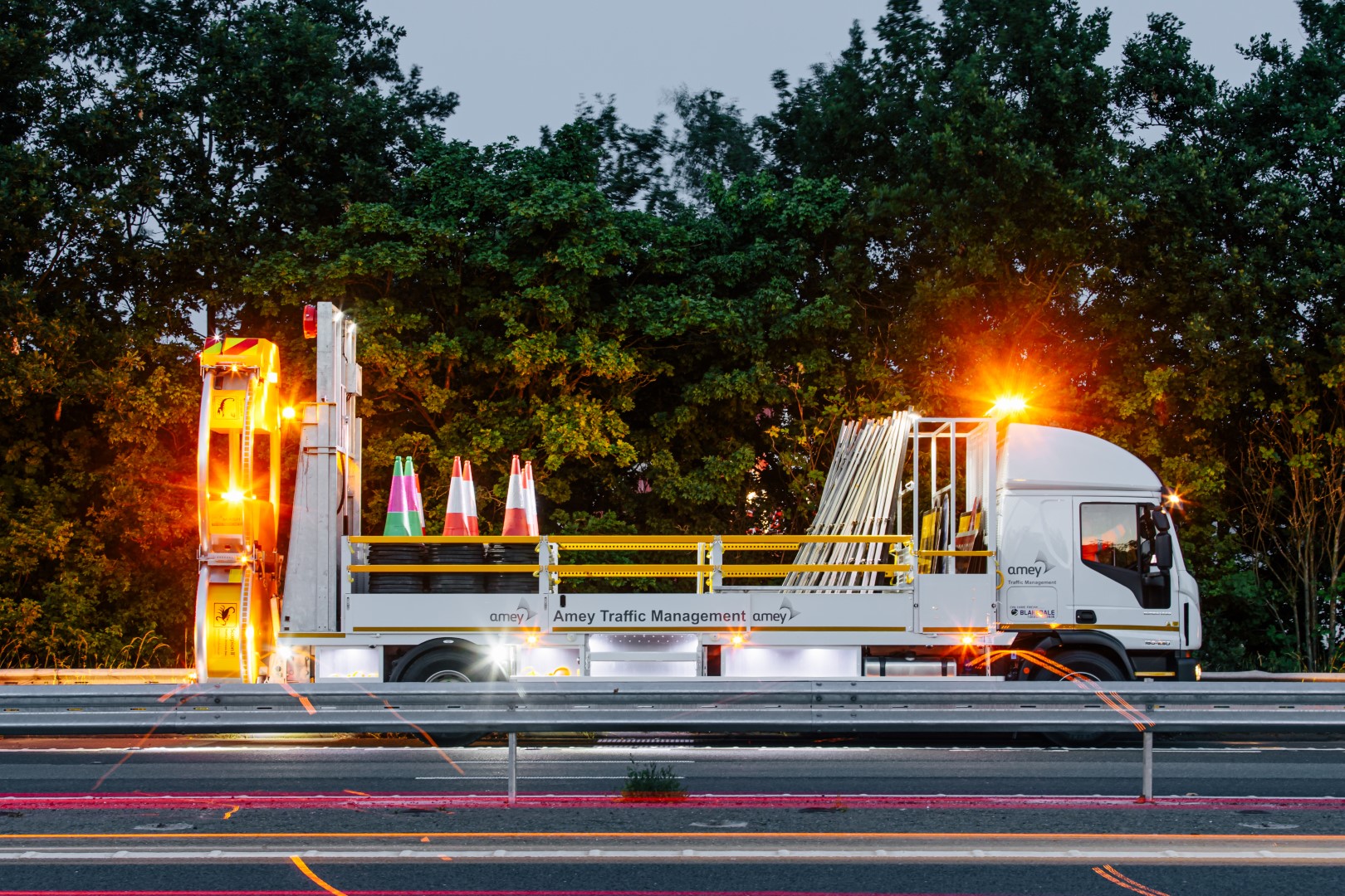 Amey Traffic Management IPV with Crash Cushion on the Motorway 