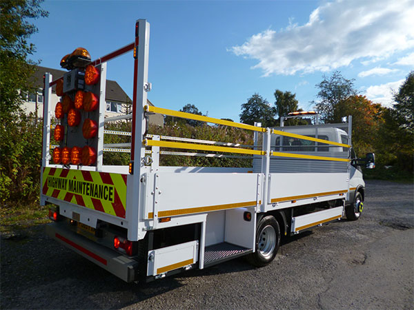 7.2t Traffic Management Vehicle with LP13 Light Arrow Board on the Road