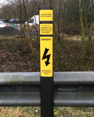 Cable Route Information Marker Post for Fibre Optic Underground Danger available at Blakedale 